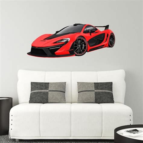 Mclaren P1 RED Wall Decal Vinyl Sticker Hybrid Sports Car Race | Etsy