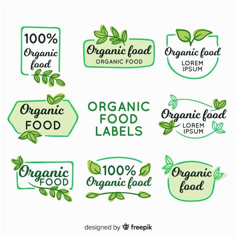 Organic food label collection | Free Vector