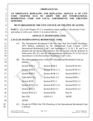 Fillable Online An Ordinance Repealing And Replacing Article Of City