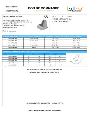 Fillable Online Bon De Commande Lalloo Fax Email Print Pdffiller