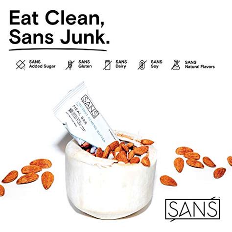 Sans Coconut Almond Butter Meal Replacement Protein Bar All Natural