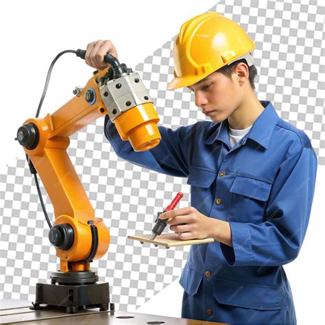 3D Factory Worker in Safety Gear Operating Machinery dressed in