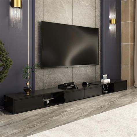 FUFU GAGA Modern Wood White TV Media Console Entertainment Center With