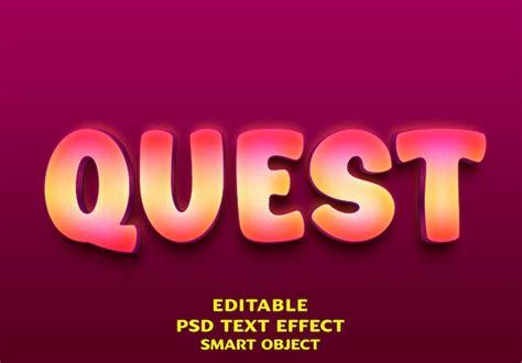 Premium Psd Quest 3d Text Effect Design