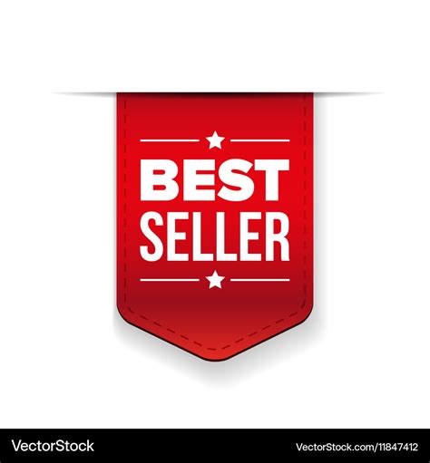 Best Seller Red Ribbon Royalty Free Vector Image