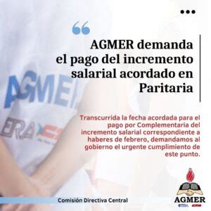 AGMER Demanda El Pago Del Incremento Salarial Acordado En Paritaria