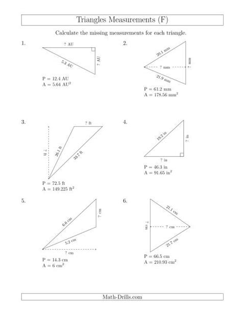 Calculating The Base And Height Of Triangles F