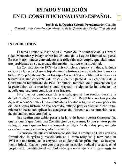 Estado y religión en el constitucionalismo español E Archivo