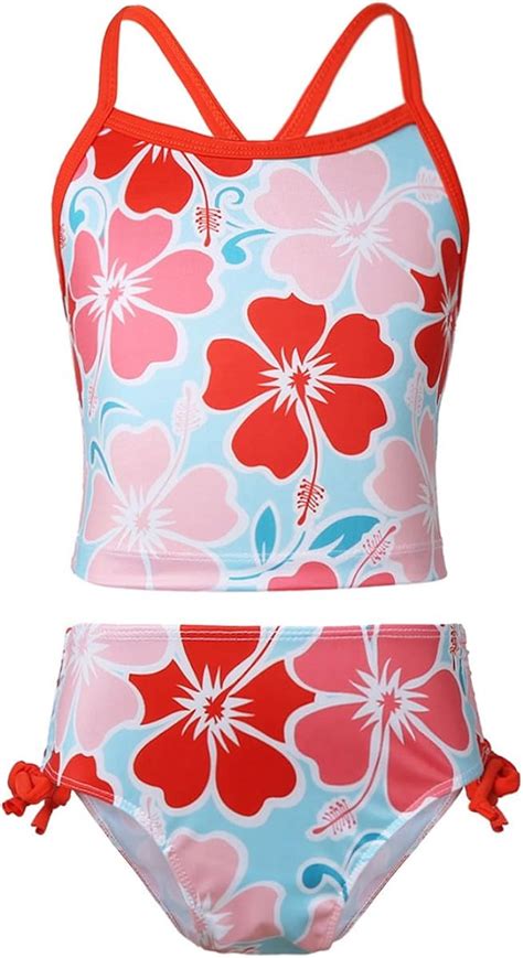 Tiaobug Chicas Ni As Bikini De Ba O Dos Pieza Traje De Ba O Floral Mono