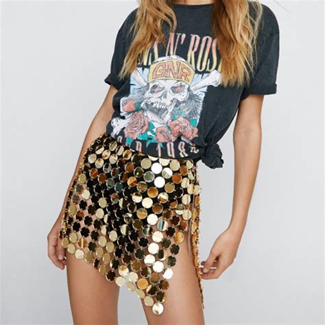 Saia Eloisa Skirt Fashion Sequin Skirt Skirts