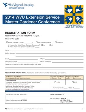 Fillable Online Mastergardeners Ext Wvu Wvu Extension Service