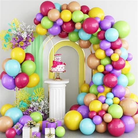 Kit D Arche De Ballons En Latex Coloré Pour L Été Décorations De Fête