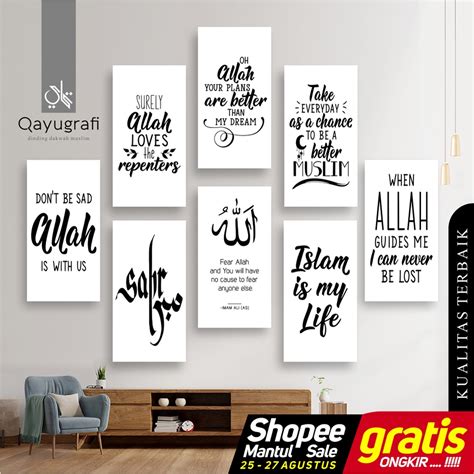 Jual Qayugrafi Hiasan Dinding Rumah Poster Kayu Wall Decor Pajangan