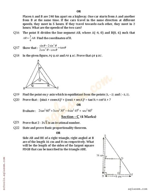 Class 10 Maths Half Yearly Question Paper 2024 Download 10th Half Yearly Maths Question Paper Pdf