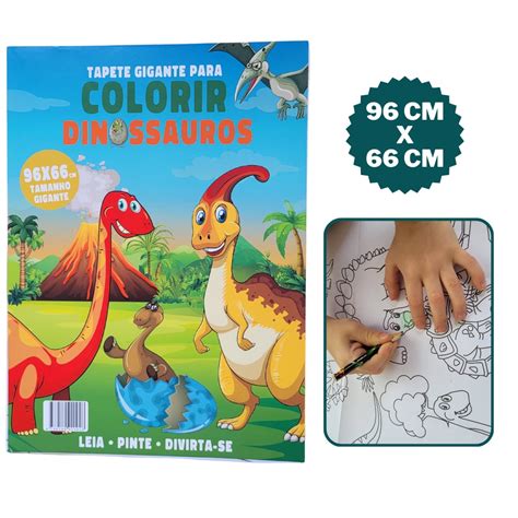 Livro Infantil Tapete Gigante Para Colorir Dinossauros Shopee Brasil