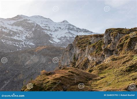 Dramatic Swiss Mountain Panorama At The Klausenpass Region In