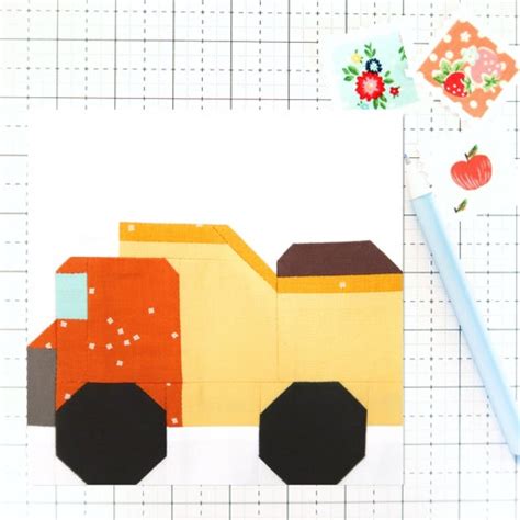 Monster Truck Quilt Block Pattern Crusher Instant Pdf Etsy