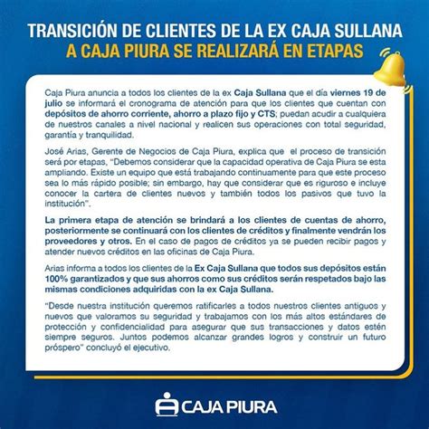 Cronograma Caja Sullana Caja Piura Aún No Publica Las Fechas De Atención A Clientes Infobae