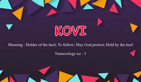 Kovi Name Meaning