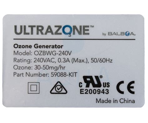 Balboa Ozon Generator Ultrazone Aqua Whirlpools