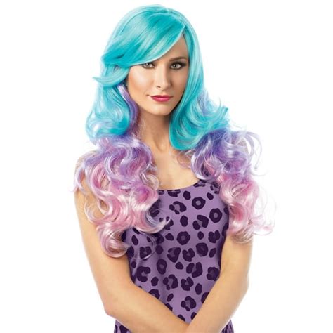 Way To Celebrate Womens Layered Wavy Female Adult Halloween Wig Purple Shade