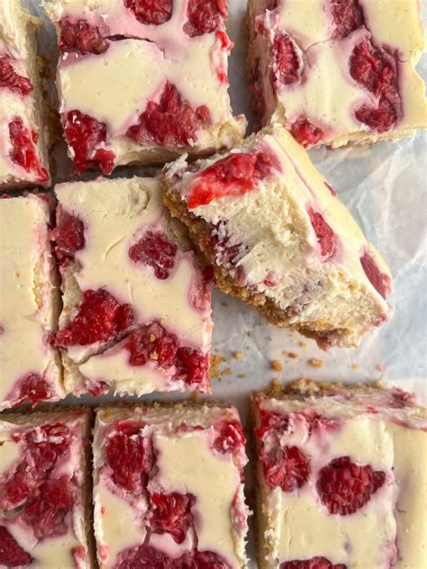 Healthy Raspberry Cheesecake Bars Eliya Eats