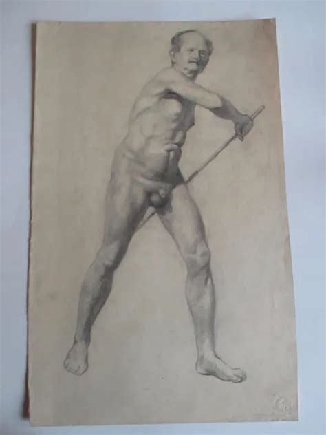 NR 25 MÄNNLICHER AKT MALE Nude Zeichnung um 1908 EUR 60 00 PicClick DE