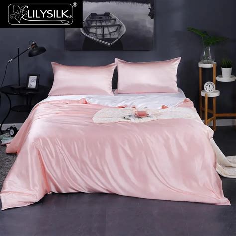 Lilysilk Bedding Set 4pcs 100 Mulberry Silk Luxury Queen King Seamless Duvet Cover Flat Sheet