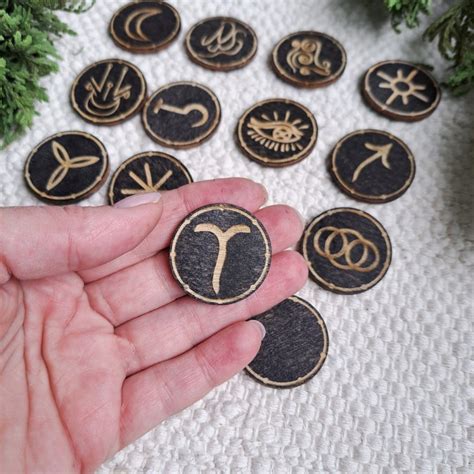 Runes Set Witches Runes Witchcraft Wooden Runes Divination Tools