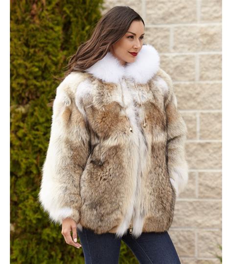 The Abby Coyote Fur Parka Coat with Hood for Women: FurHatWorld.com