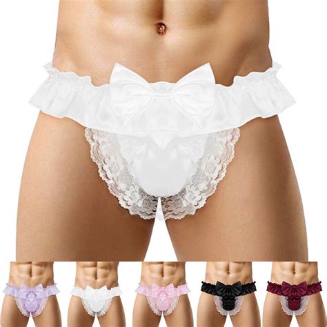 Babyko Quần Lót Nam Sissy Nhìn Xuyên Qua Satin Bikini Chữ G Thông Quần Đùi Đồ Lót Gợi Cảm