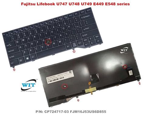 Laptop Keyboard Keypad For Fujitsu Lifebook U747 U748 U749 E449 E548