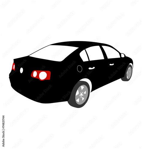 Silhouette of Car vector black Stock Vector | Adobe Stock