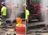 Video Naked Man Washes In Street After Broken Water Main Interrupts Shower Daily Mail Online
