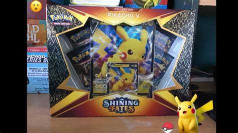 Opening Up The Shining Fates Pikachu V Collection Box Youtube