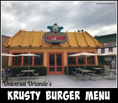 Krusty Burger Menu | Universal Studios Florida at Universal Orlando