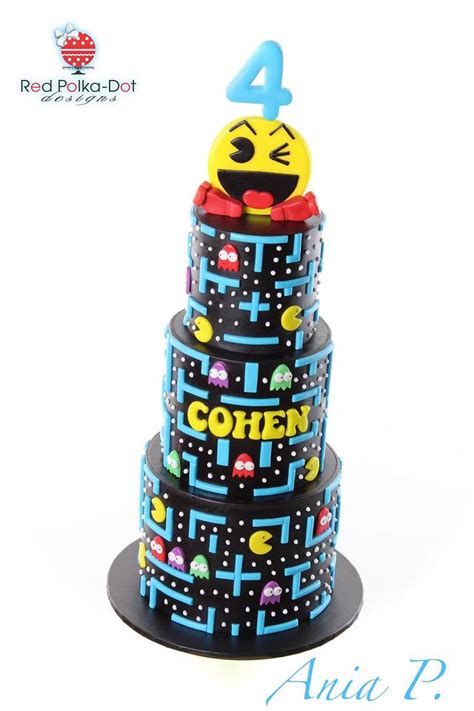 Pac Man Decorated Cake By Red Polka Dot Designs Was Cakesdecor