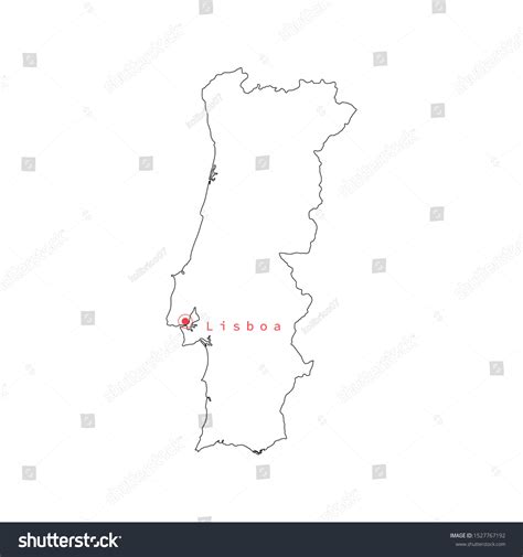 Vector Illustration Portugal Outline Map Capital Stock Vector Royalty