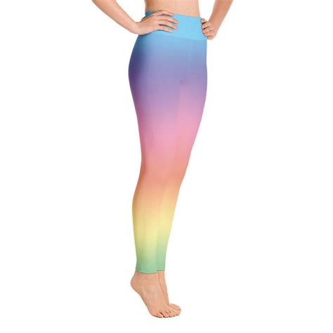 Pastel Rainbow Leggings Rainbow Ombre Yoga Pants Etsy