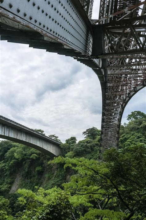 View Of The Underside Of The Old Metal Railway Bridge Crossing The Rio