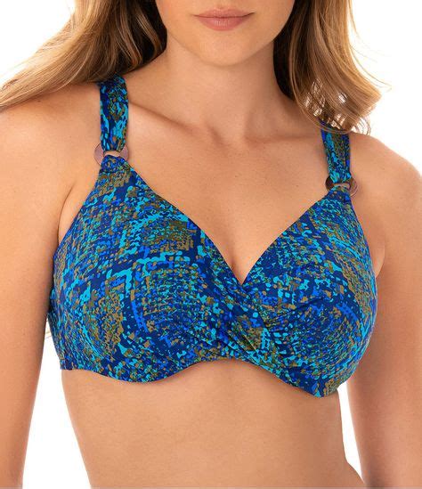 Miraclesuit Basilisk Plunge Underwire Bra Sized Swimsuit Top Multi