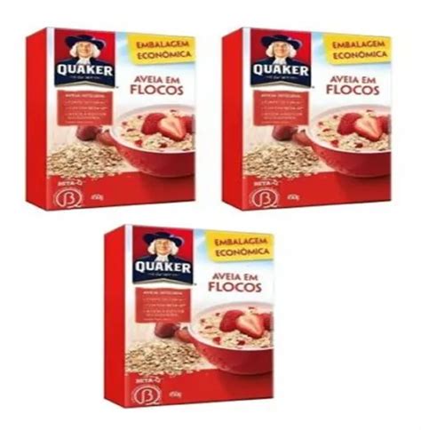 Aveia Integral Em Flocos Regulares Quaker Caixa G Kit C Mercadolivre