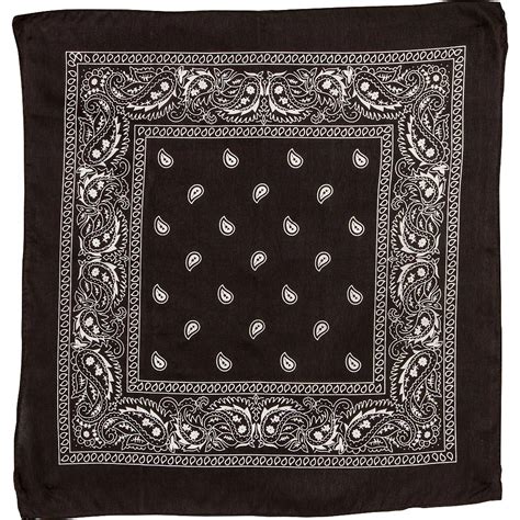 Black Paisley Bandana 20in X 20in Party City