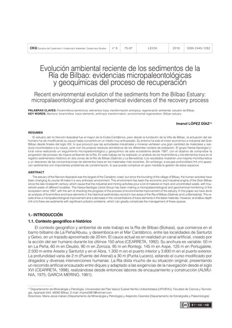 PDF Evolución ambiental reciente de los sedimentos de la Ría de