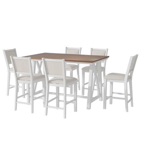 BESTCOSTY White Contemporary/Modern Dining Room Set with Rectangular ...