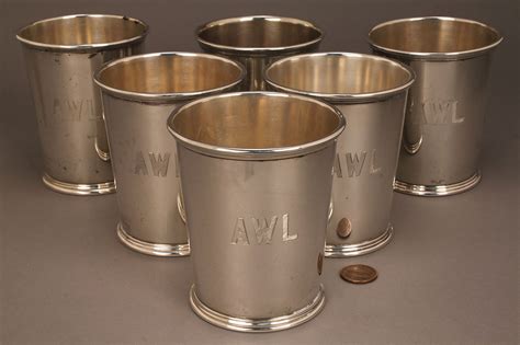 Lot 149 Six Sterling Silver Julep Cups Case Auctions