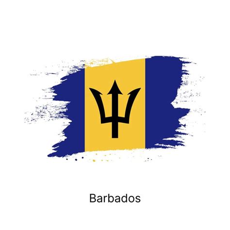 Premium Vector | Artistic rendition of barbados flag with trident