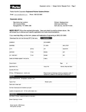 Fillable Online Design Action Request Form Expansion Joints