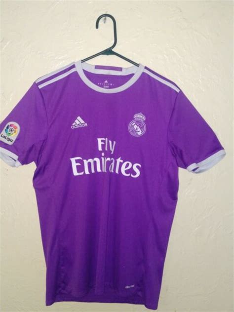 Adidas Real Madrid Fly Emirates Purple Climate Cool Soccer Jersey Size