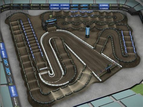 Anaheim III SX Animated Track Map Dirtbike Rider